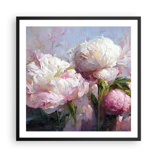 Plakát v černém rámu - Kytice překypující životem - 60x60 cm