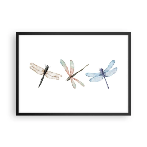 Plakát v černém rámu - Beztížné vážky - 70x50 cm