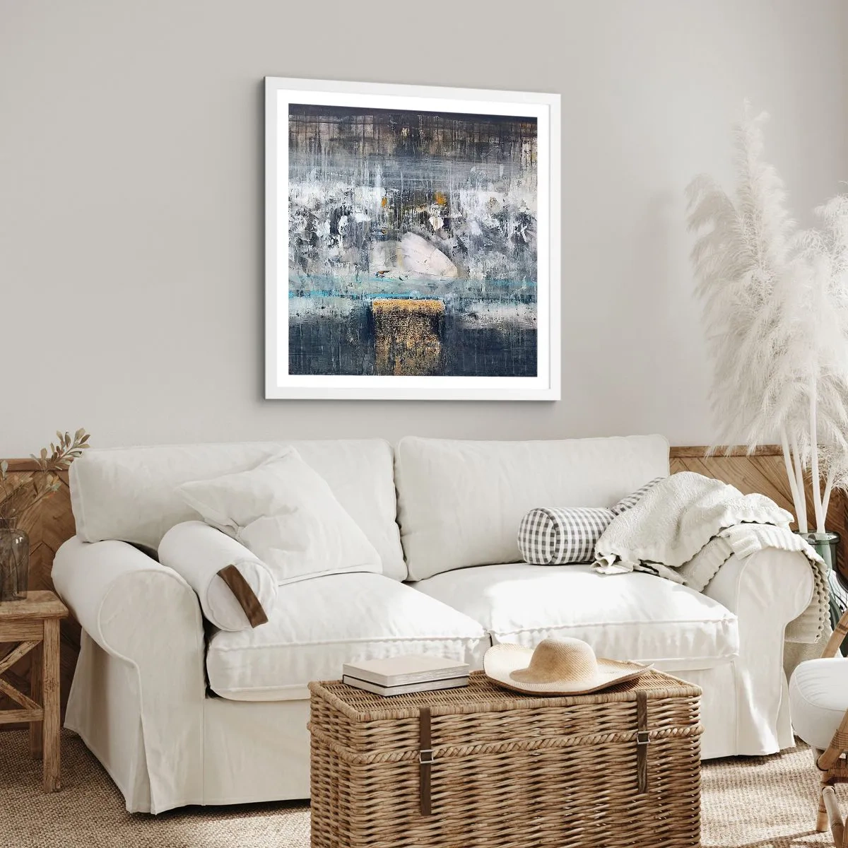 Plakát v bílém rámu - Jako na ledě, tak i na hroudě - 40x40 cm