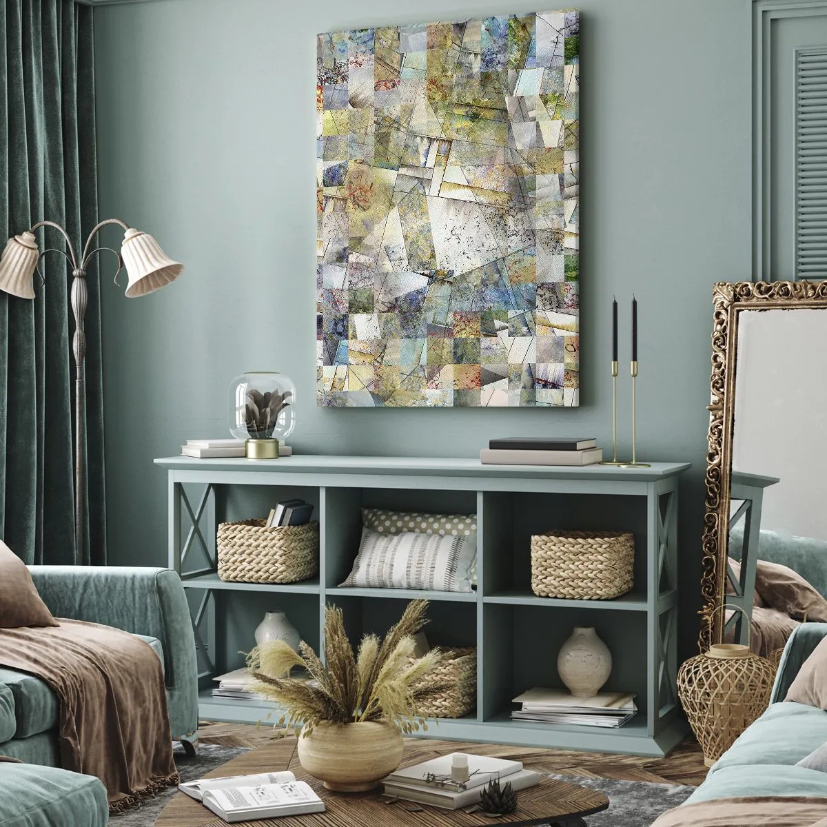 Obraz na plátně - Geometrické přeskupení - 45x80 cm