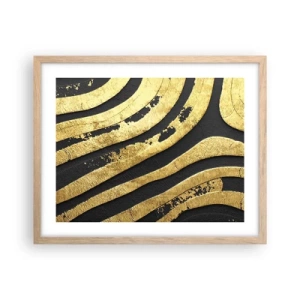 Plakát v rámu světlý dub - Vše plyne - 50x40 cm