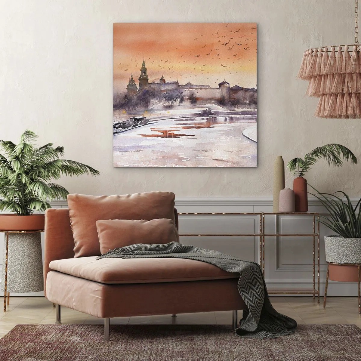 Obraz na plátně - Královský západ slunce - 60x60 cm