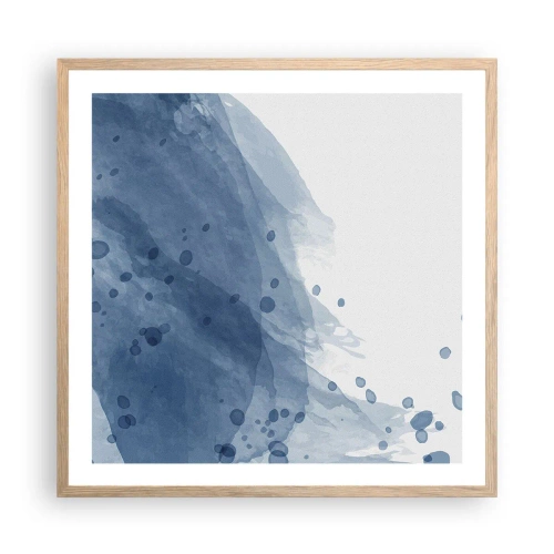 Plakát v rámu světlý dub - Modrý tyl - 60x60 cm