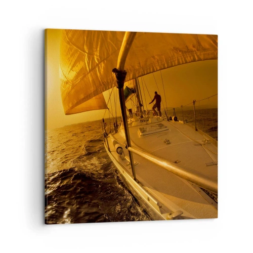 Obraz na plátně - Zlatý večer po vícebarevném dni - 50x50 cm