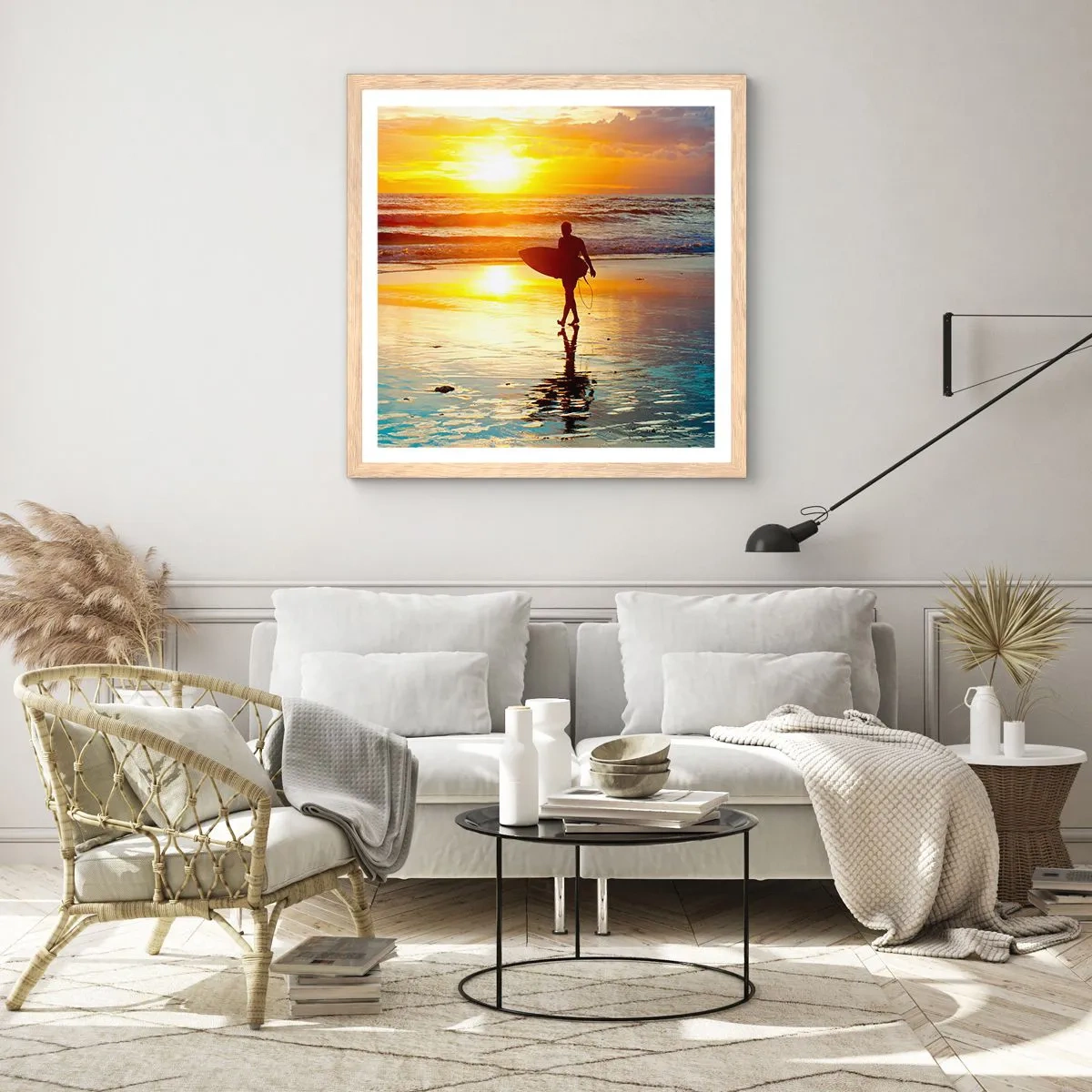 Plakát v rámu světlý dub - Návrat bojovníka - 30x30 cm