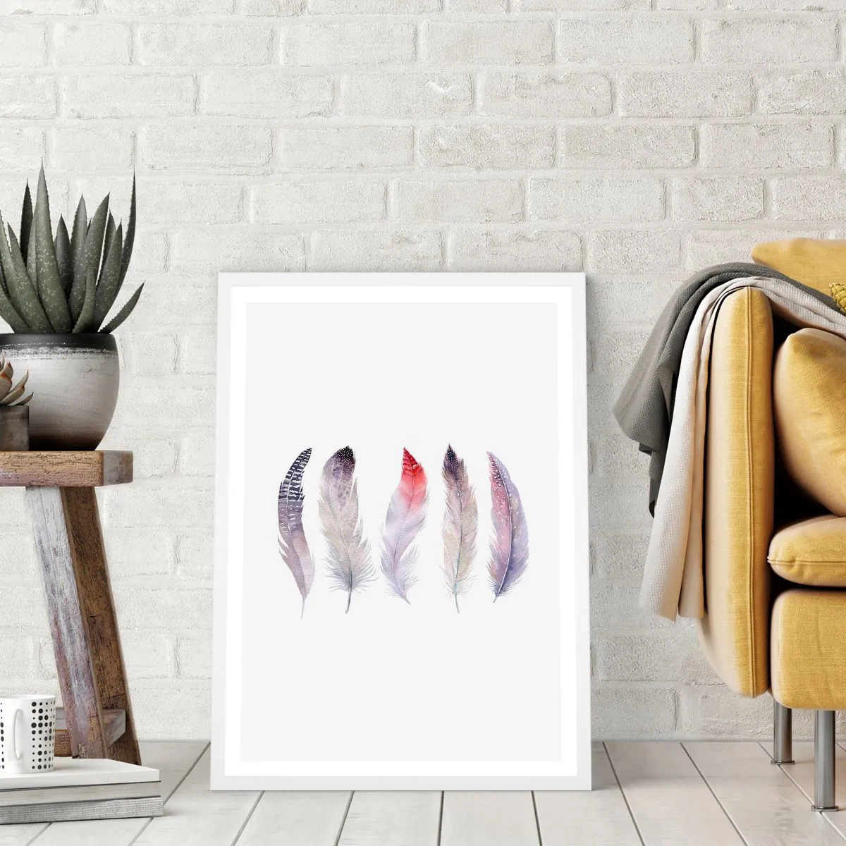 Plakát v bílém rámu - Jemné jako různobarevná mlha - 61x91 cm