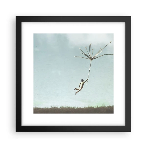 Plakát v černém rámu - Letající pampeliška - 30x30 cm