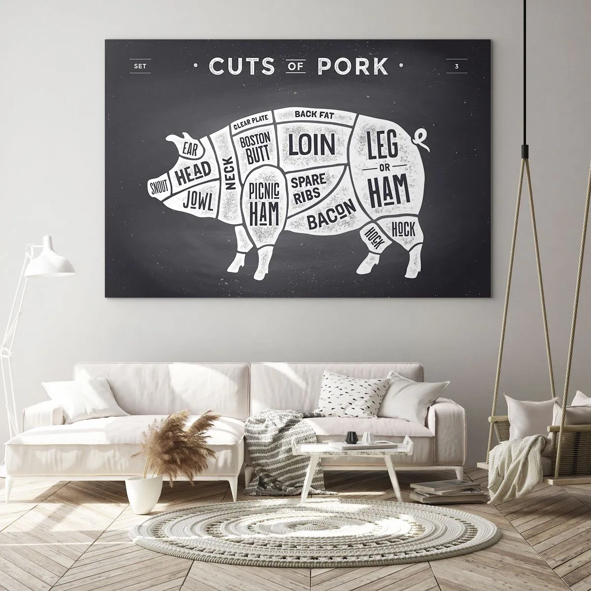 Obraz na skle - Slabikář řezníka - 100x70 cm