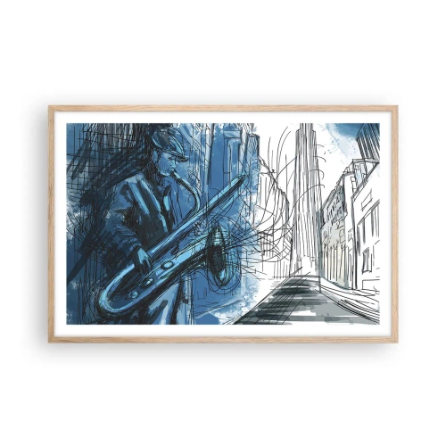 Plakát v rámu světlý dub - Městská rapsodie - 91x61 cm