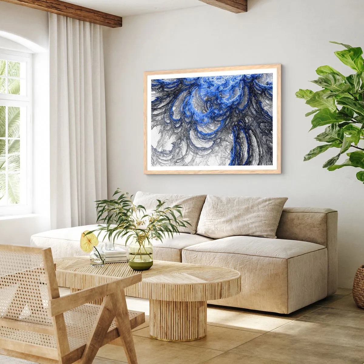 Plakát v rámu světlý dub - Zrod vlny - 70x50 cm