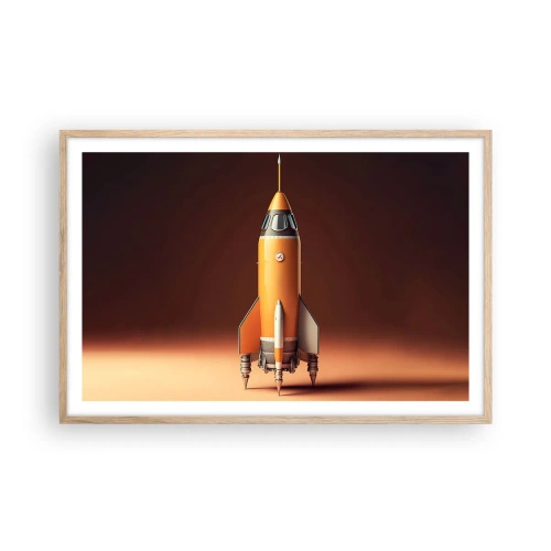 Plakát v rámu světlý dub - Začíná to snem - 91x61 cm