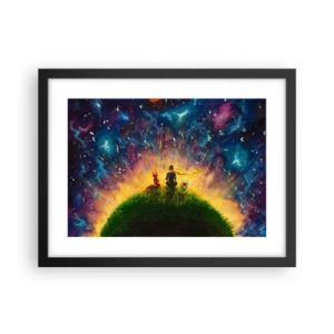 Plakát v černém rámu - Láska a přátelství - celý svět - 40x30 cm