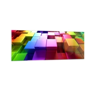 Obraz na skle - Op-artové společně v týmu - 140x50 cm