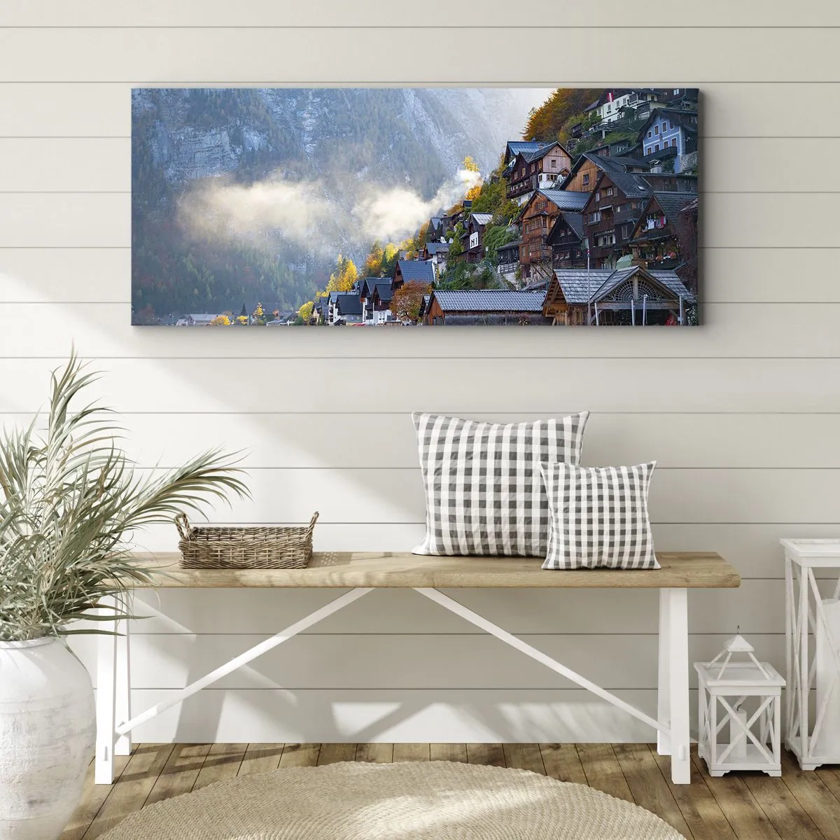 Obraz na plátně - Alpská krajina - 100x40 cm