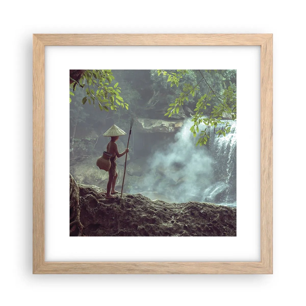 Plakát v rámu světlý dub - Spřátelený s přírodou - 30x30 cm