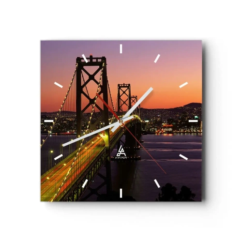 Nástěnné hodiny - Večer ve fialové - 30x30 cm