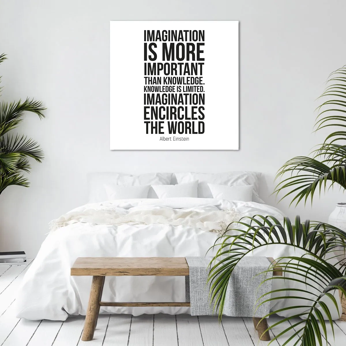 Obraz na plátně - Einstein o síle představivosti - 50x50 cm