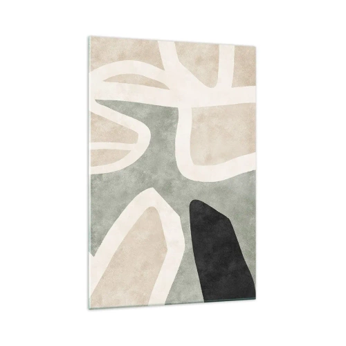 Obraz na skle - Kompozice s černým motivem - 70x100 cm