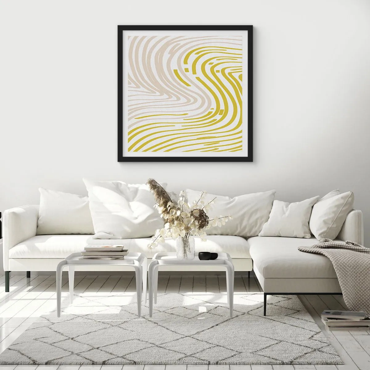 Plakát v černém rámu - Kompozice s mírným ohybem - 40x40 cm