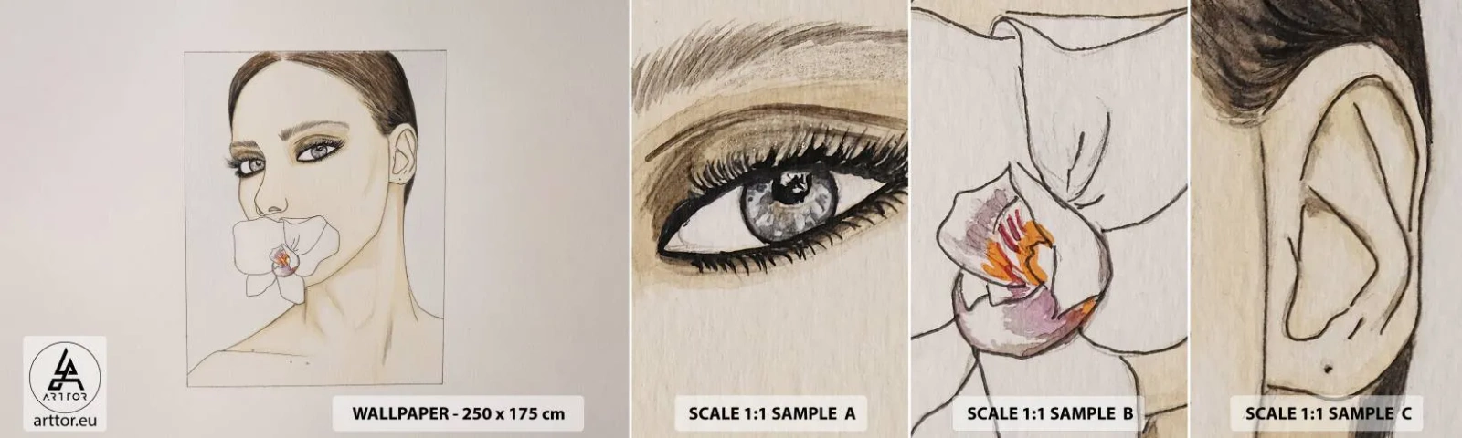 Vzor Fototapety Samolepicí Deluxe Sticker - Symbol elegance a krásy - Abstrakce, Kus, Žena - 100x30 cm