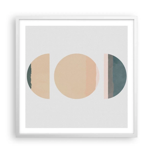 Plakát v bílém rámu - Kruh za kruhem - 60x60 cm