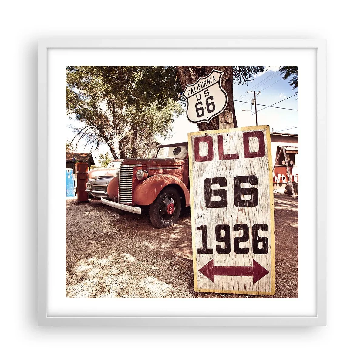 Plakát v bílém rámu - Legenda americké provincie - 50x50 cm