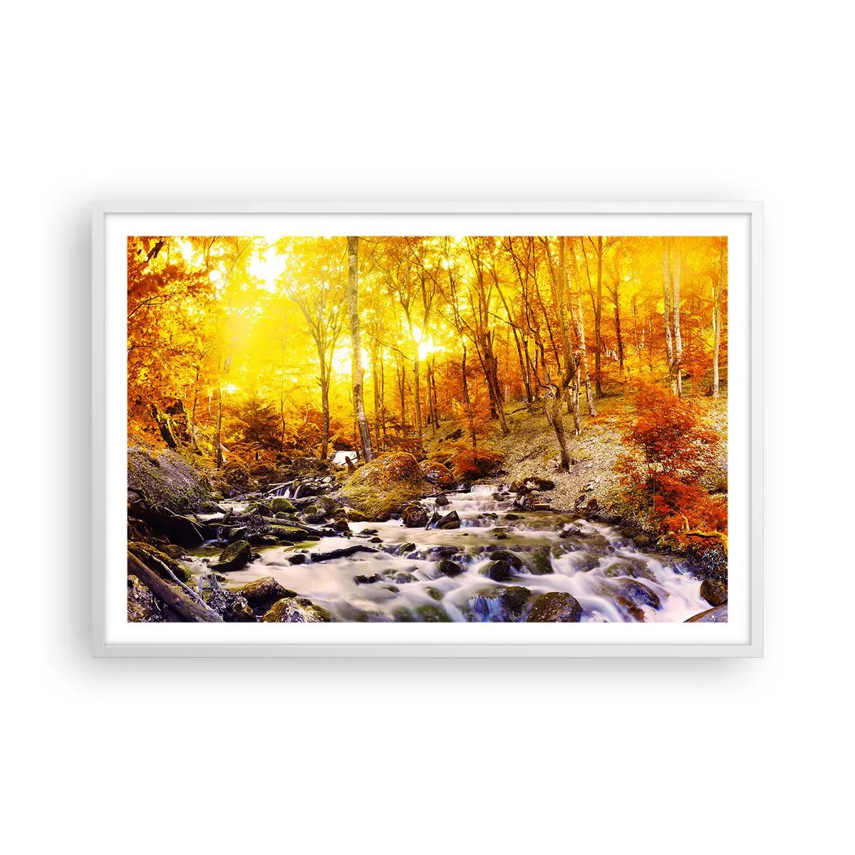 Plakát v bílém rámu - Kameny zasazené do zlata a platiny - 91x61 cm