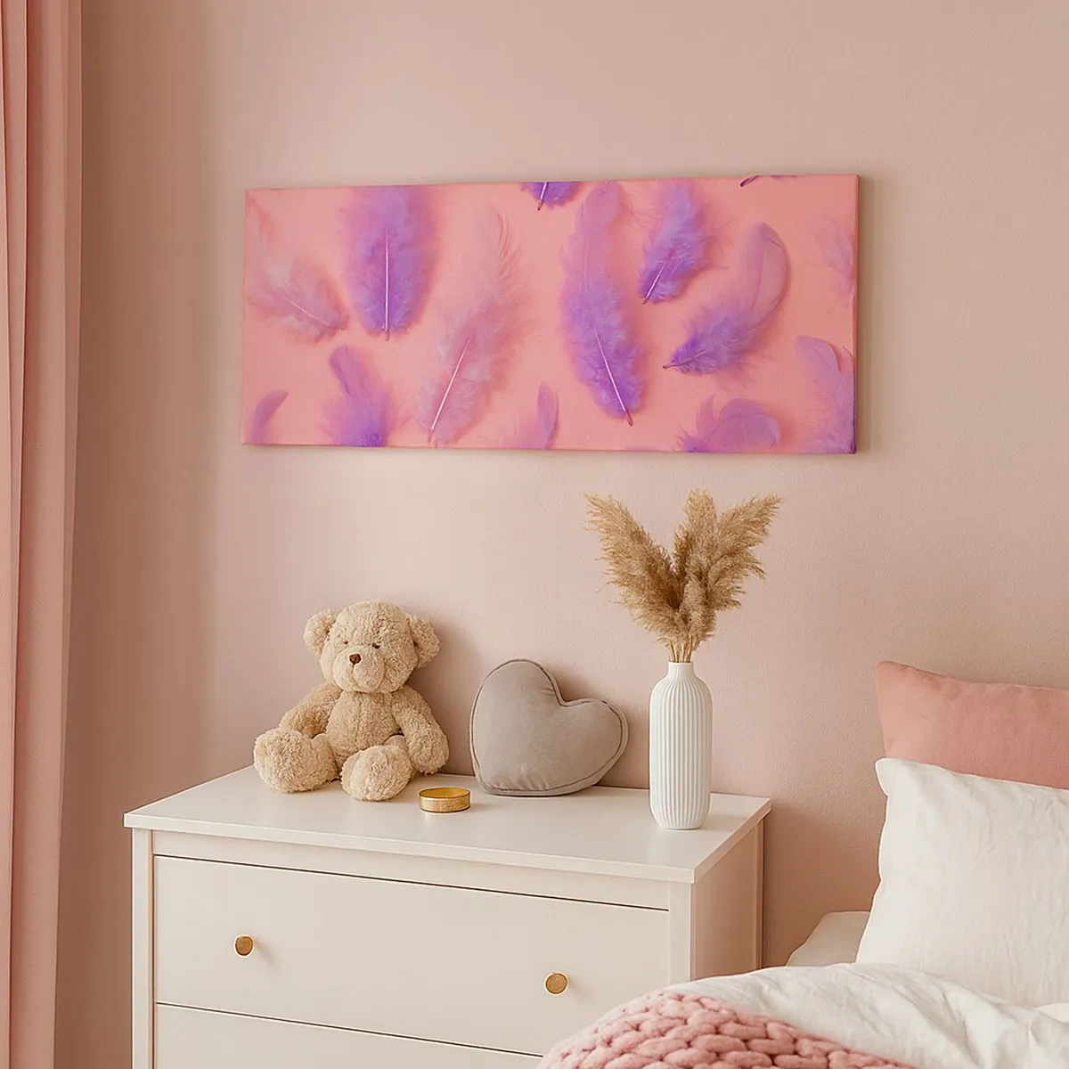 Obraz na plátně - Liliový pták touhy - 100x40 cm