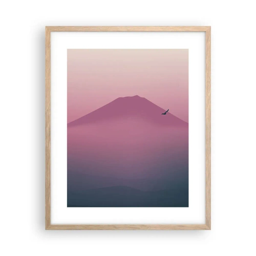 Plakát v rámu světlý dub - Poutníci nad oblaky - 40x50 cm