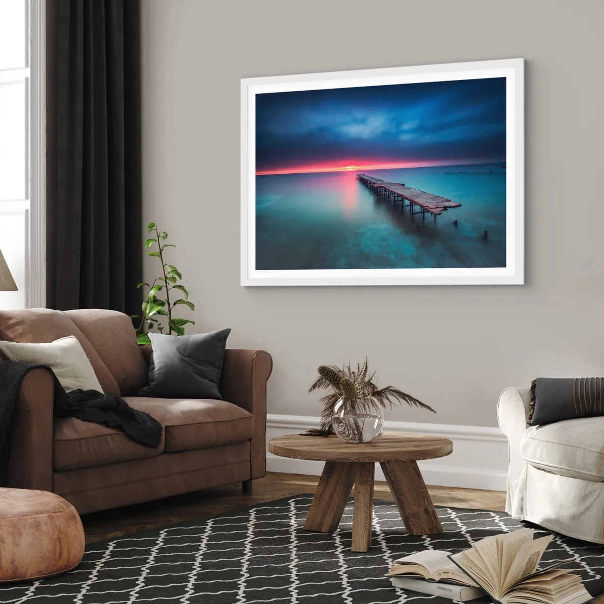 Plakát v bílém rámu - Mezi nebem a zemí - 100x70 cm