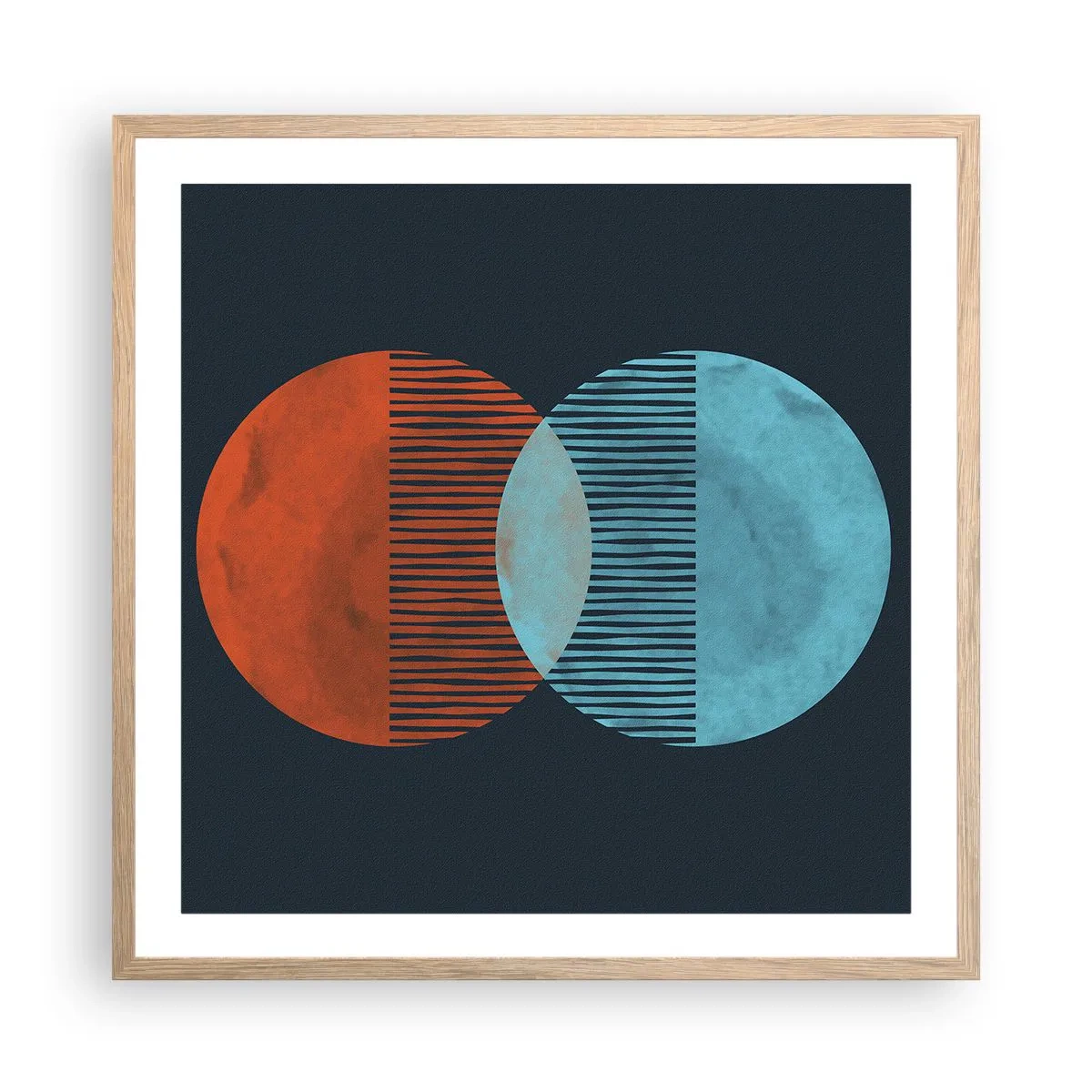 Plakát v rámu světlý dub - Astronomická fantazie - 60x60 cm