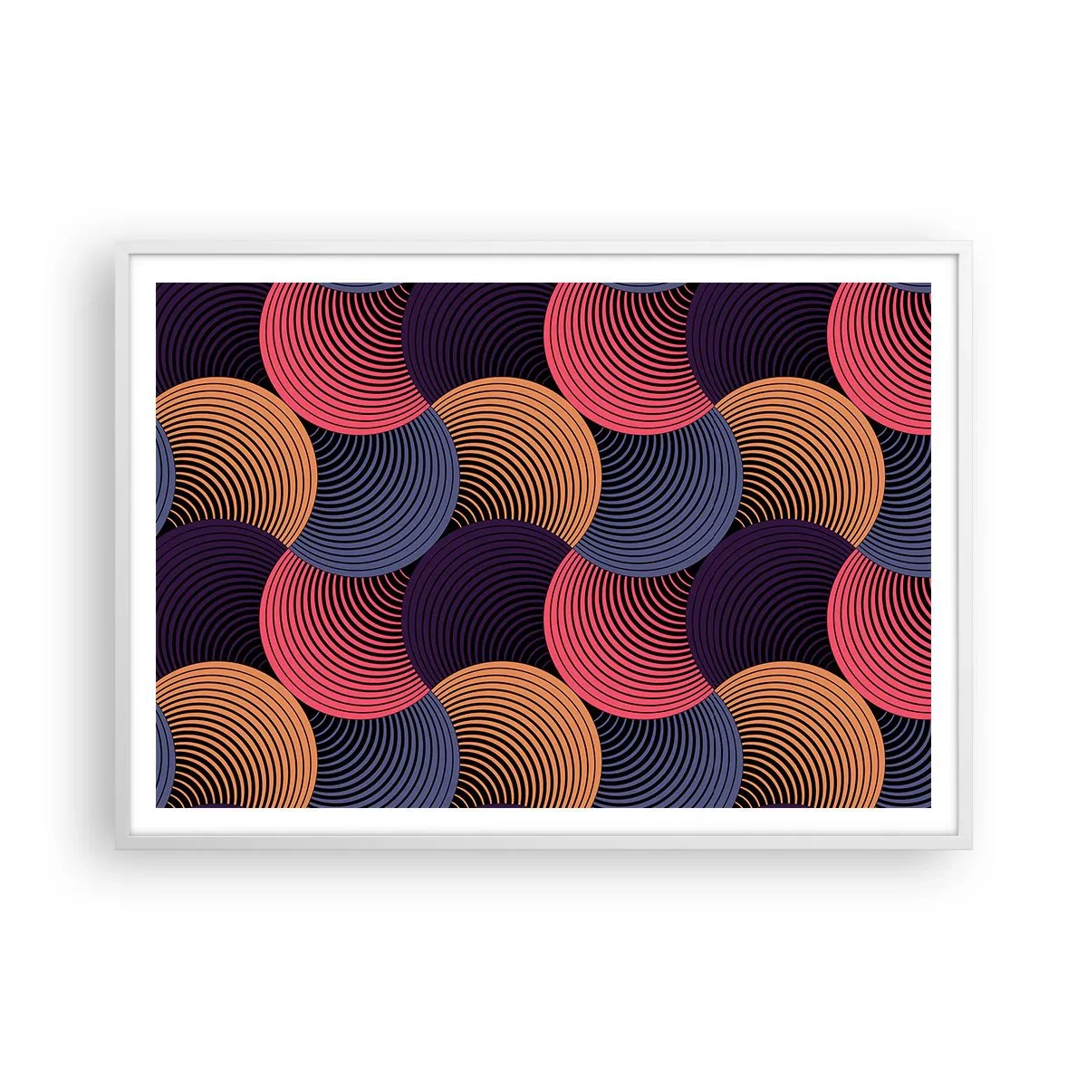 Plakát v bílém rámu - V kruhovém rytmu - 100x70 cm