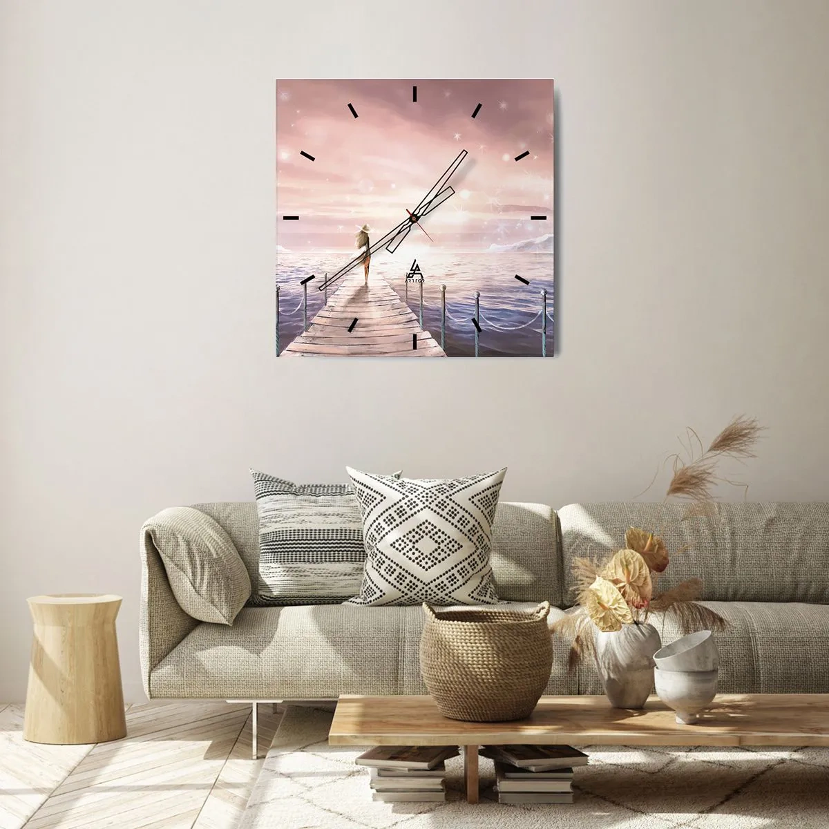 Nástěnné hodiny - Ve světle snu - 40x40 cm