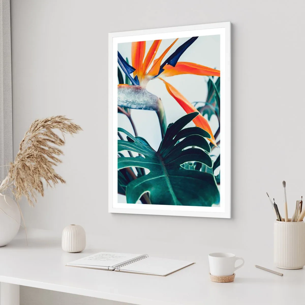 Plakát v bílém rámu - Ptákeř - 40x50 cm