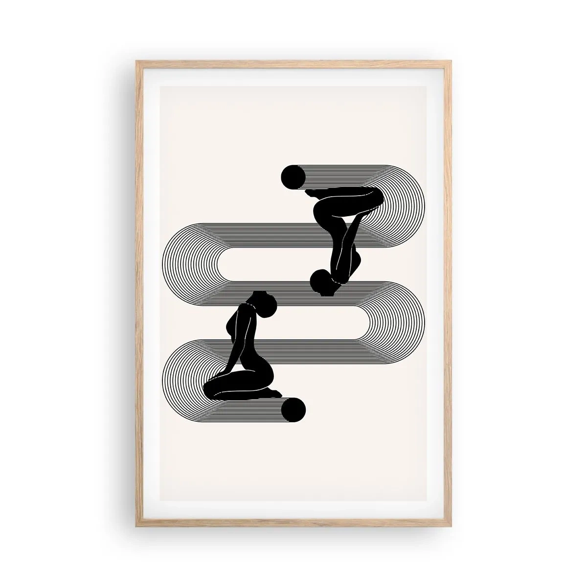 Plakát v rámu světlý dub - Smyslná symetrie - 61x91 cm