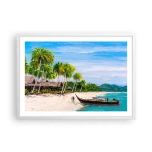 Plakát v bílém rámu - Exotický sen - 70x50 cm