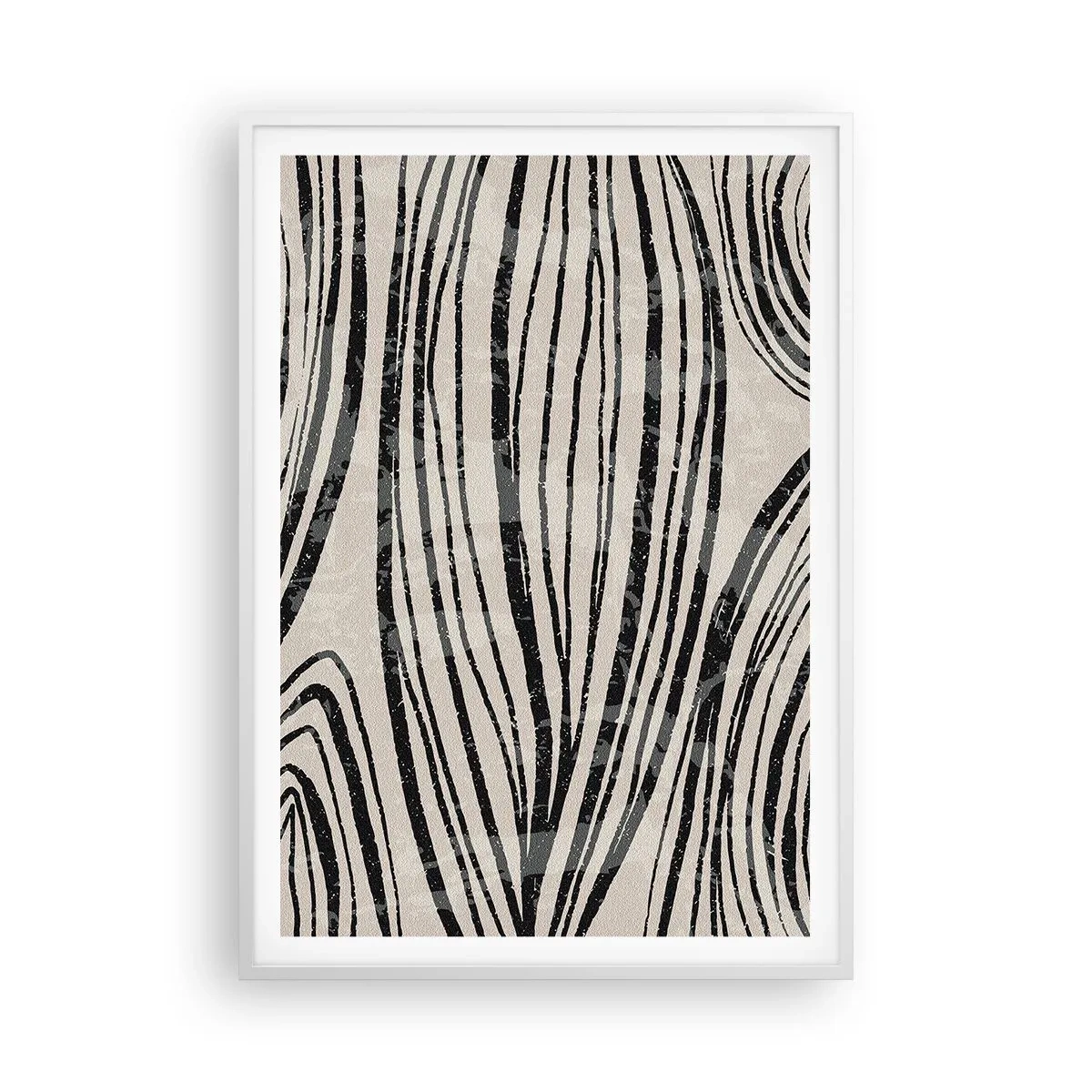 Plakát v bílém rámu - Močál s liniemi - 70x100 cm