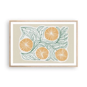 Plakát v rámu světlý dub - Etnický s abstraktním nádechem - 91x61 cm