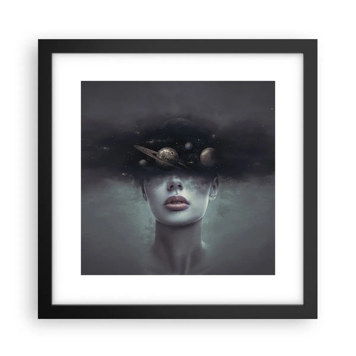 Plakát v černém rámu - A planety… - 30x30 cm