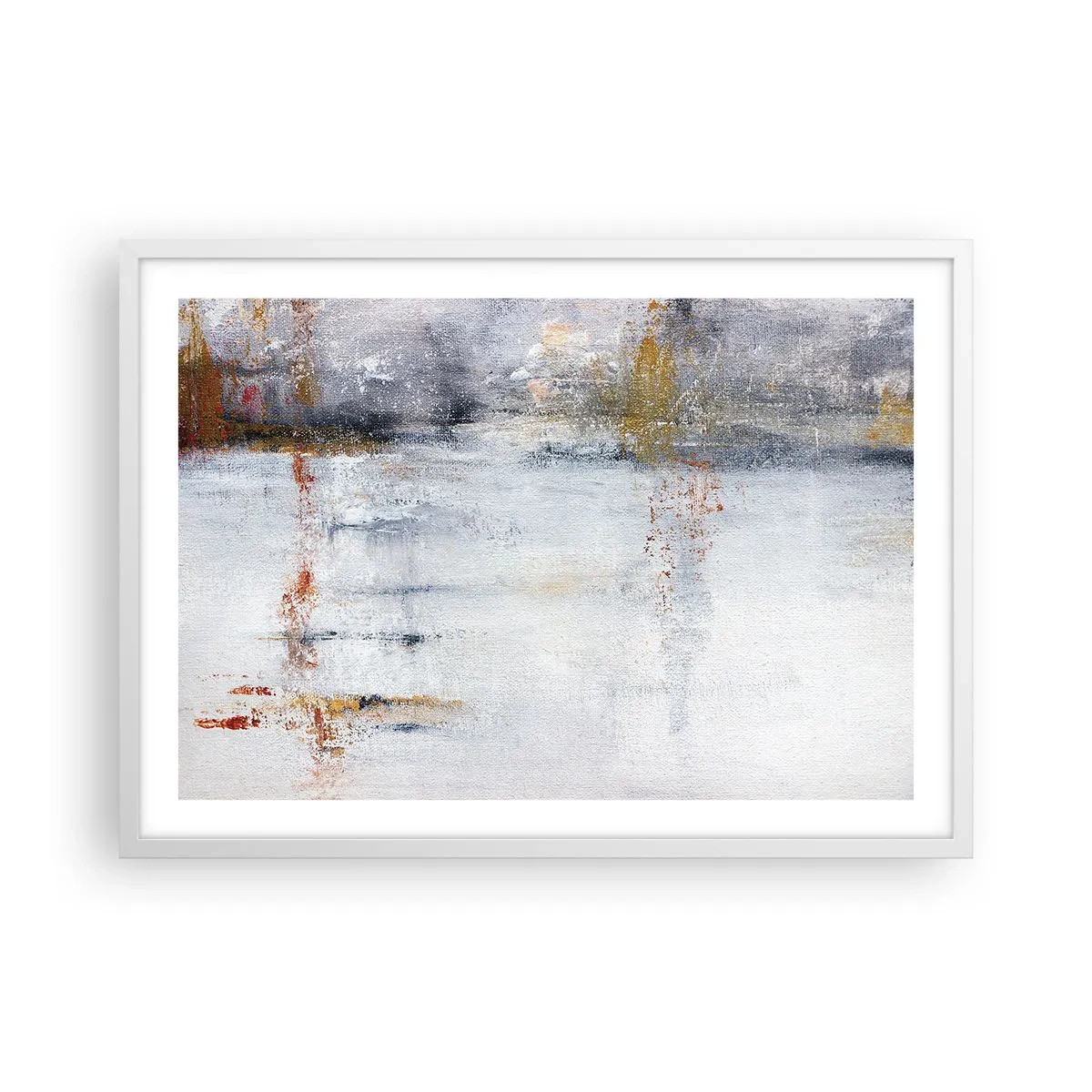 Plakát v bílém rámu - Za závojem vzduchu - 70x50 cm