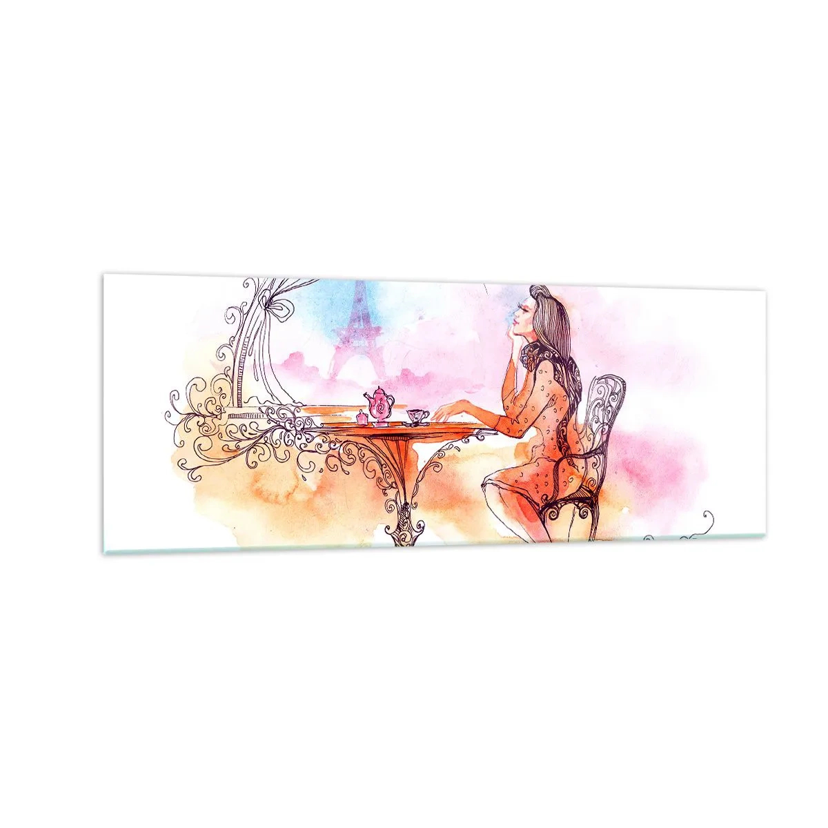 Obraz na skle - Pařížská elegance - 140x50 cm
