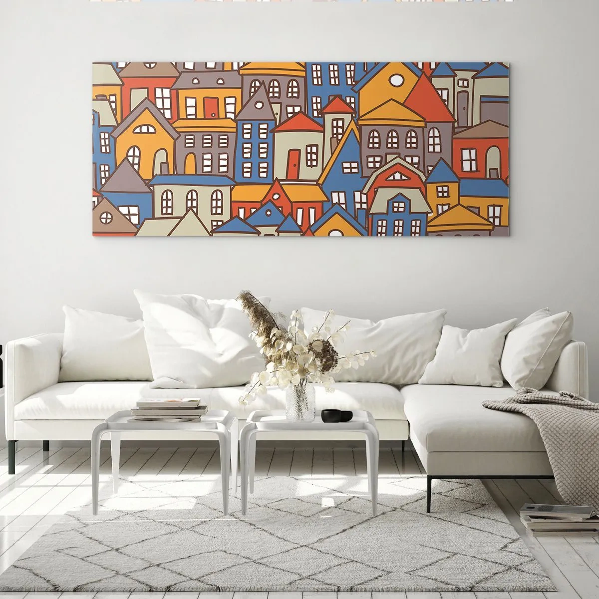 Obraz na skle - Za domem dům - 160x50 cm