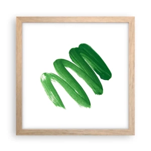 Plakát v rámu světlý dub - Zelený žert - 30x30 cm