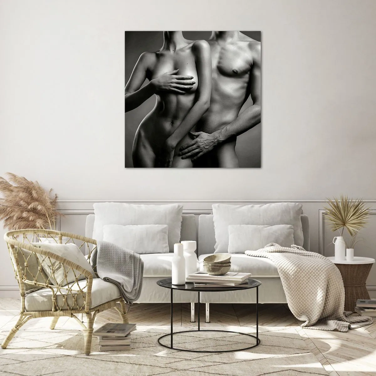 Obraz na skle - Adam a Eva - 60x60 cm