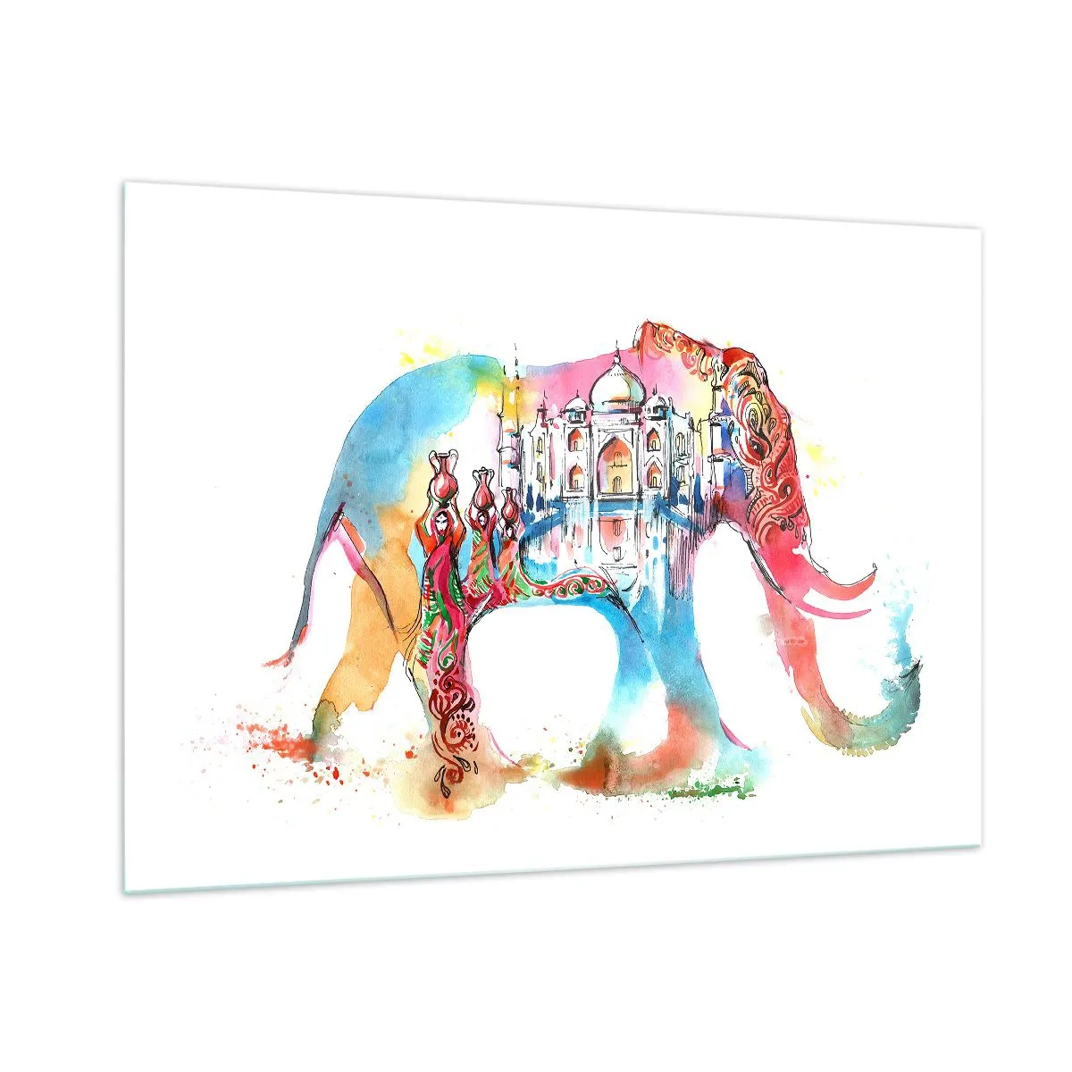 Obraz na skle - Indie - aura lásky - 100x70 cm