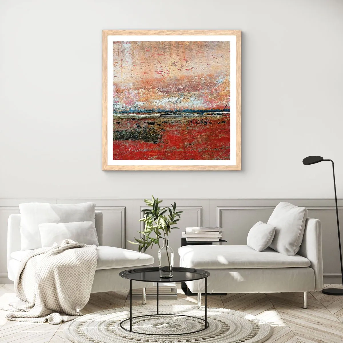 Plakát v rámu světlý dub - Možná je to moře - 50x50 cm