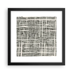 Plakát v černém rámu - Tkaná kompozice - 30x30 cm
