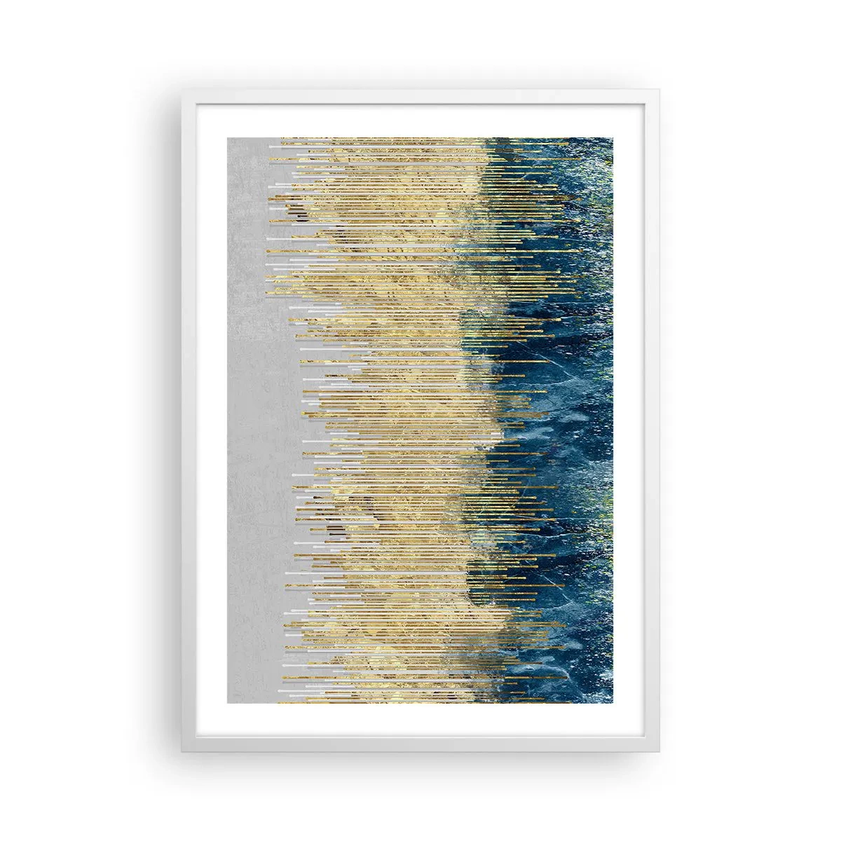 Plakát v bílém rámu - Zlacená hranice - 50x70 cm