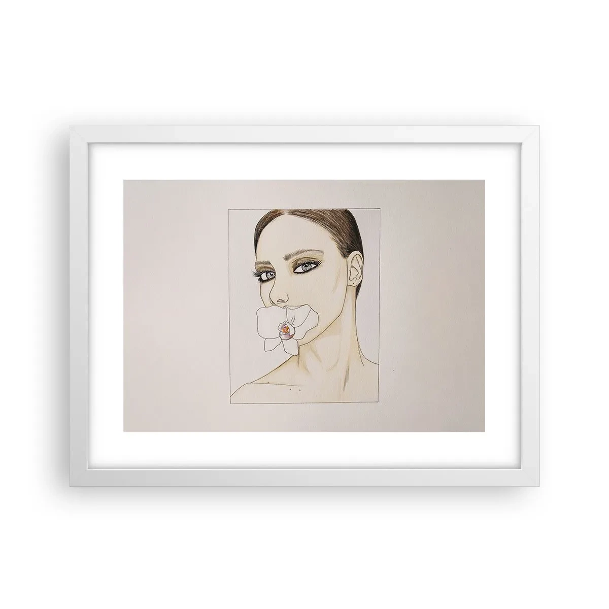 Plakát v bílém rámu - Symbol elegance a krásy - 40x30 cm