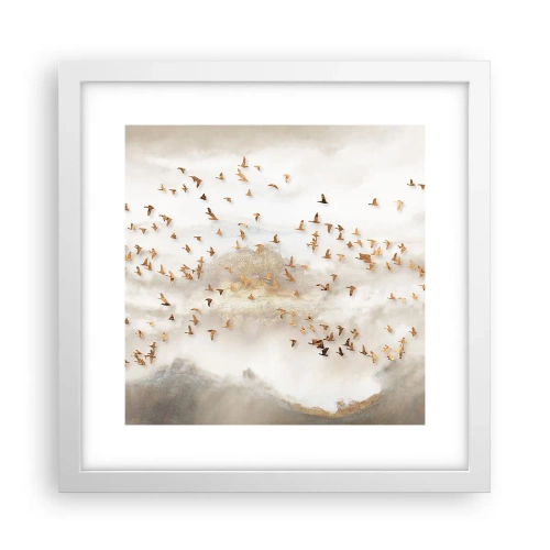 Plakát v bílém rámu - Je čas… - 30x30 cm